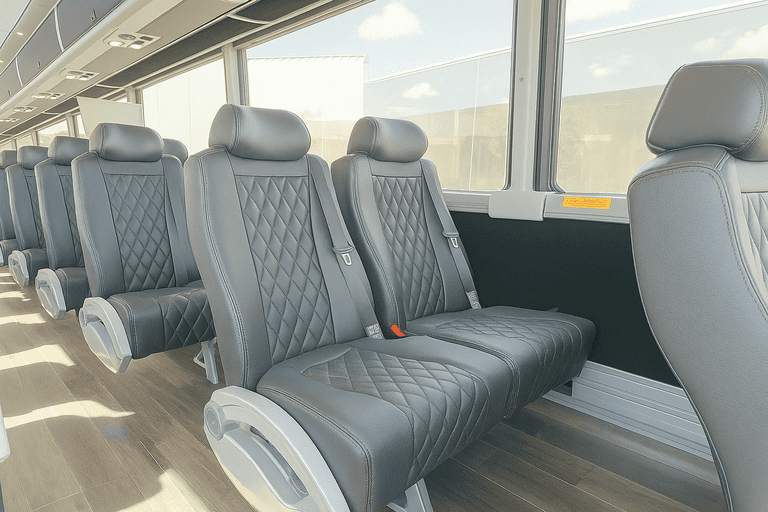 interior of Charter Bus Rental Hanford charter bus